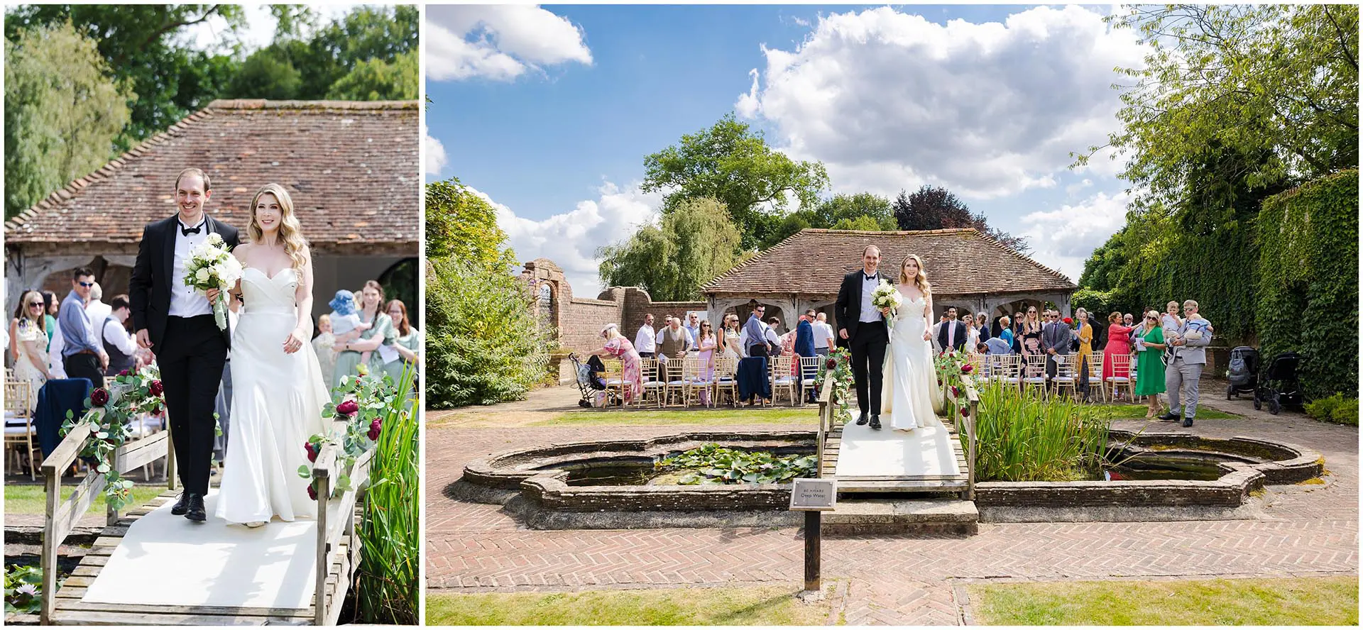 romantic garden wedding entrance wedding ceremony, eastwell manor