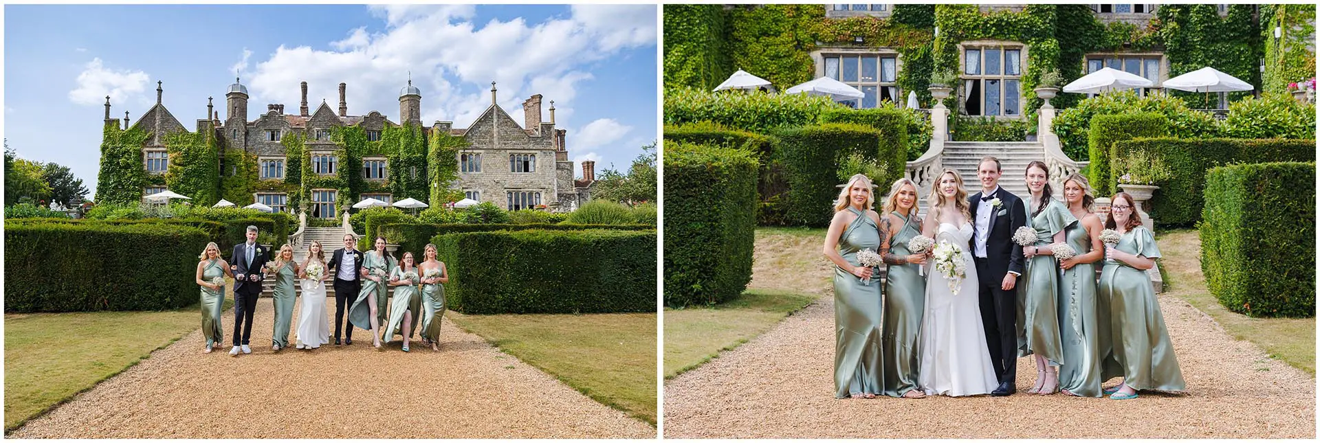 wedding party at ivy mansion group photos at eastwell manor by louisa dettmer photography