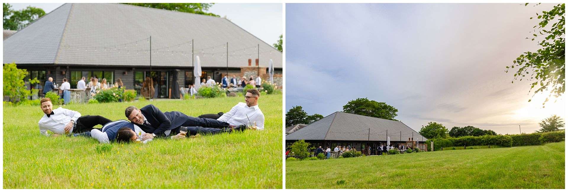 fun grooms men photos, evening at chapel house estate by Louisa Dettmer Photography
