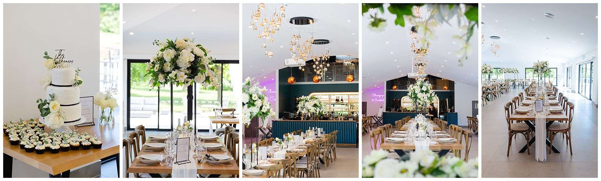 wedding breakfast and wedding reception décor, table plans, wedding cake, bar at chapel house estate wedding venue by Louisa Dettmer Photography