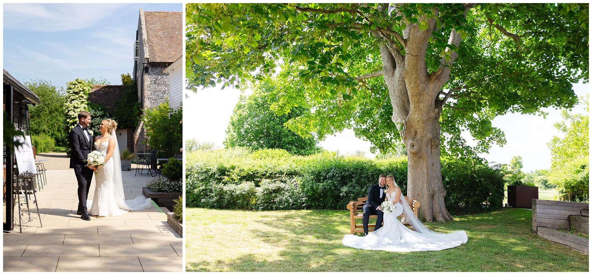 couple relaxed walking photos wedding day at chapel house estate wedding venue. sitting under oak tree by Louisa Dettmer Photography