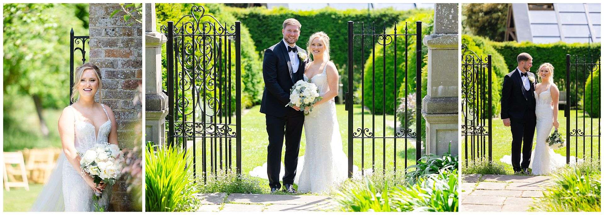 couple relaxed walking photos wedding day at chapel house estate wedding venue by Louisa Dettmer Photography