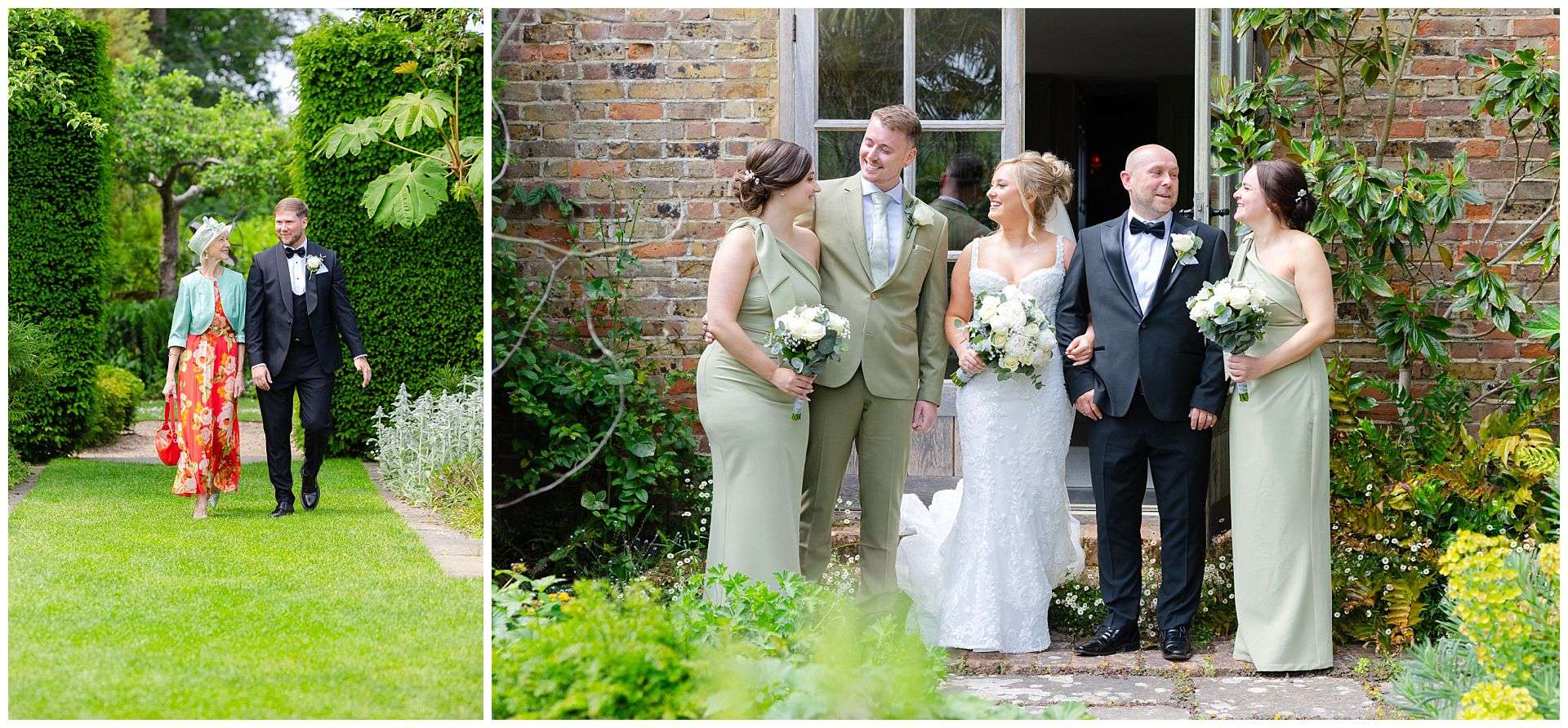 family on wedding day
