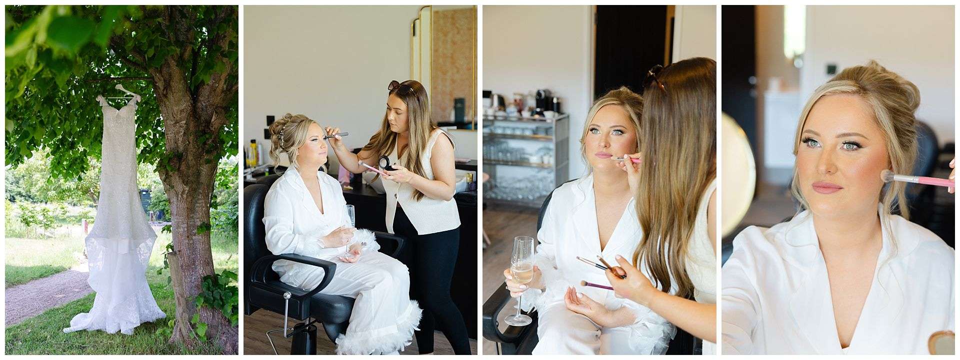 bridal prep at chapel house wedding venue
