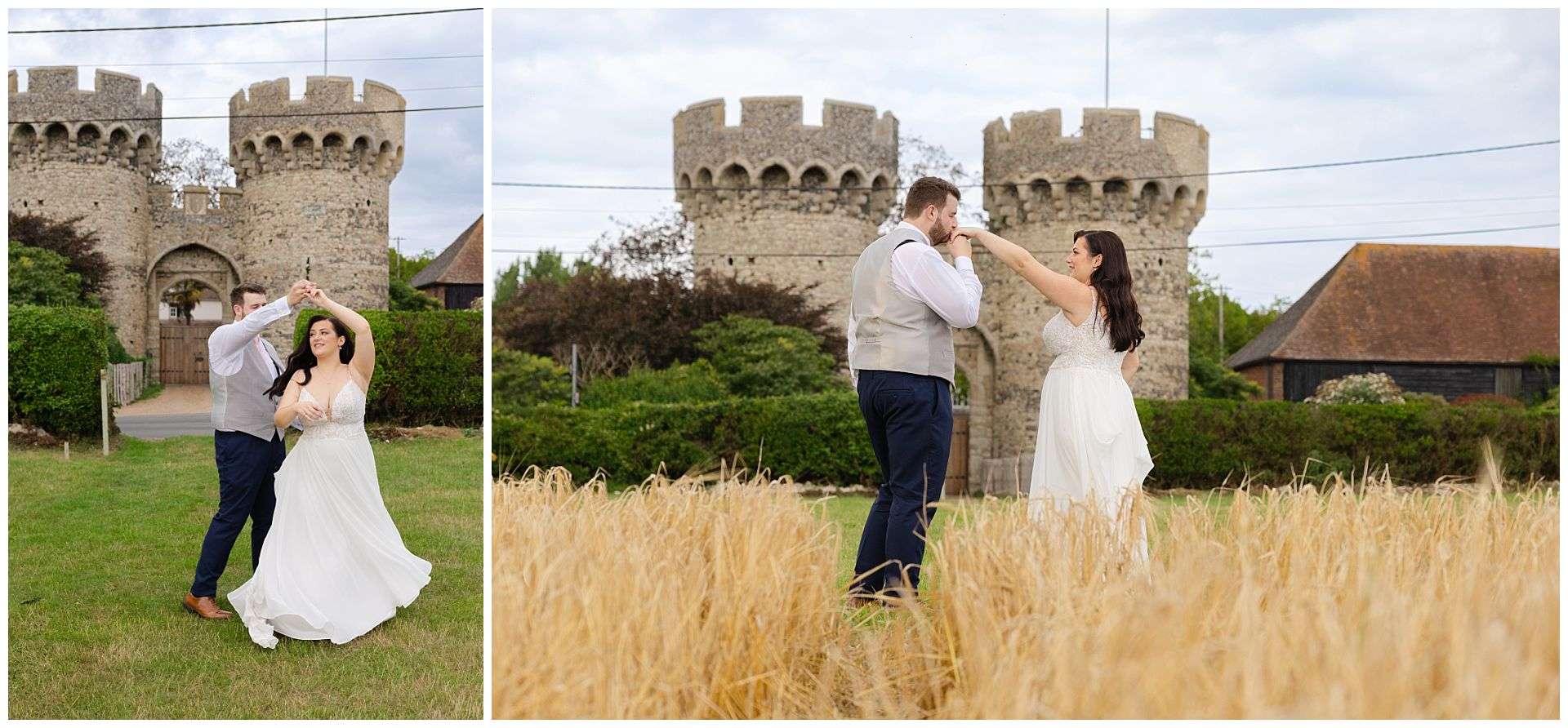 bride and groom couples photos at Cooling Castle Barn Wedding Venue by Louisa Dettmer Photography