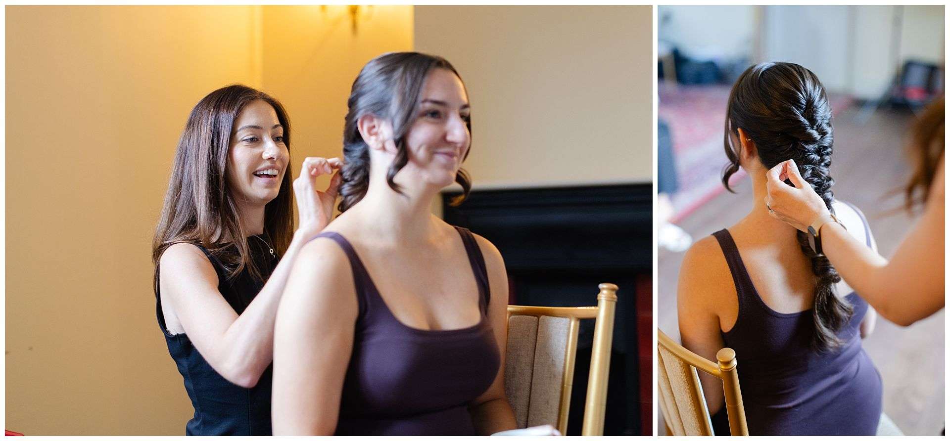 bridal party hair styling eastwell manor photo shoot by louisa dettmer photography