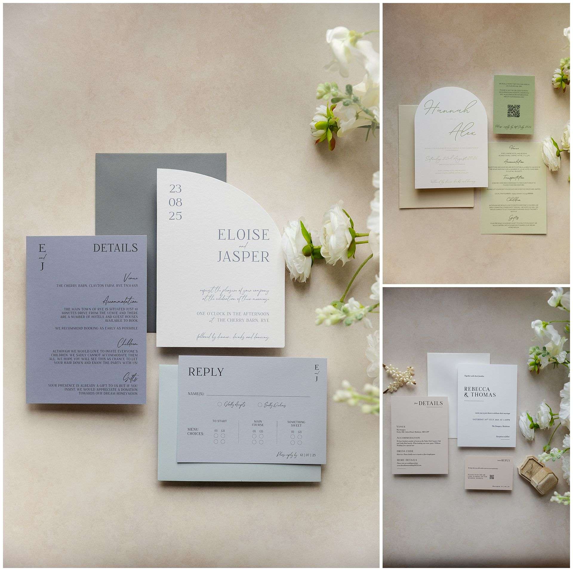pastel wedding invitation suite eastwell manor photo shoot by louisa dettmer photography