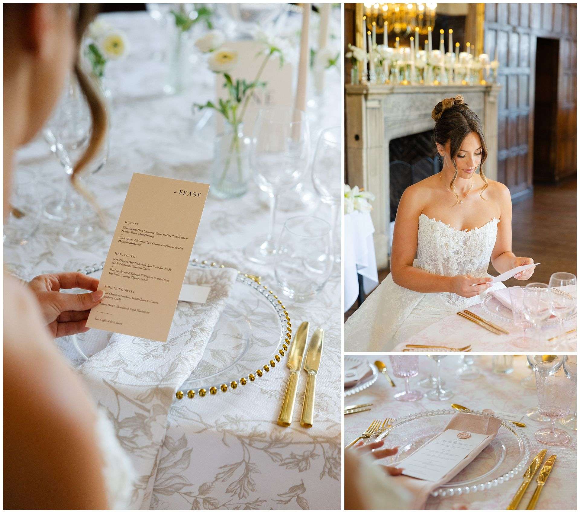 elegant wedding table setting eastwell manor photo shoot by louisa dettmer photography