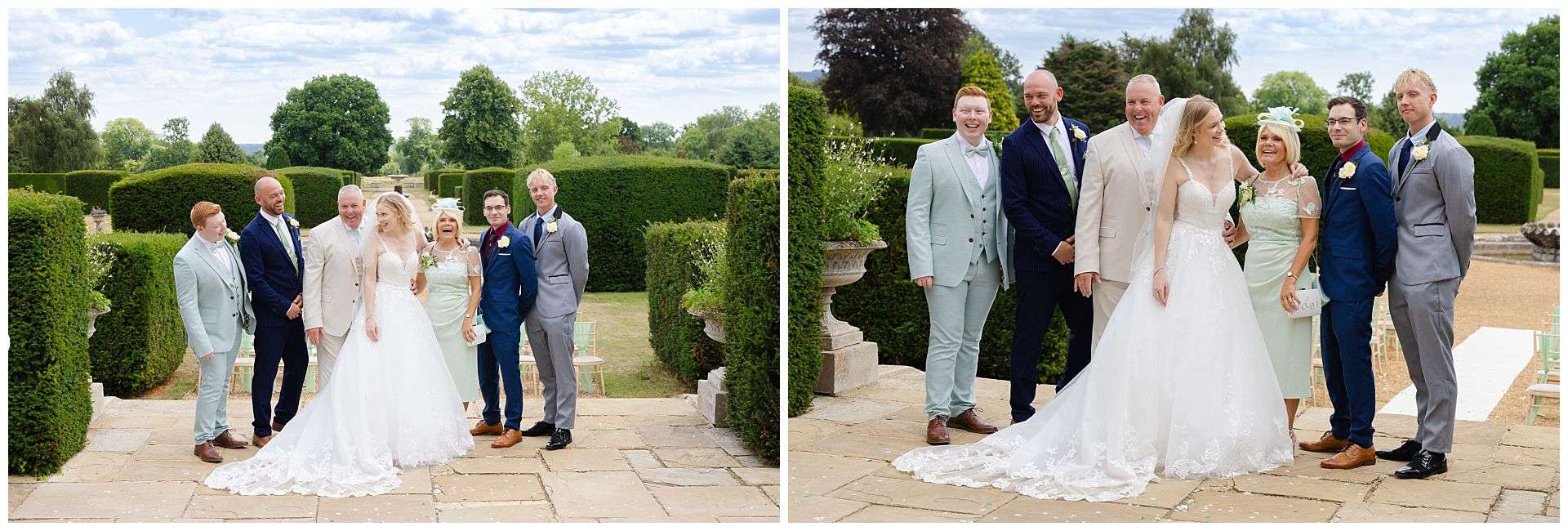 wedding group photos at Eastwell Manor by Louisa Dettmer Photography