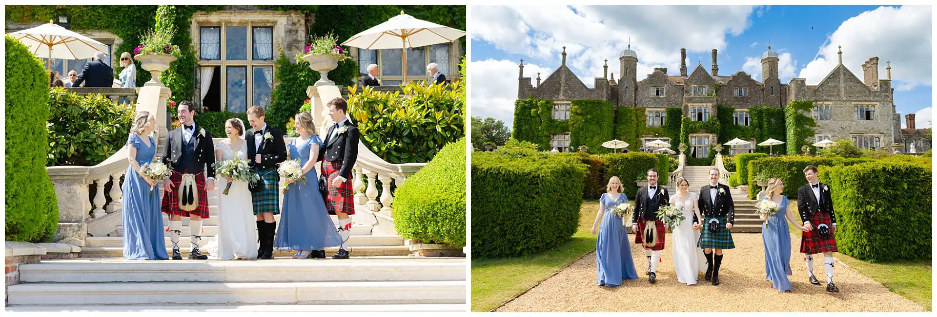 wedding party at ivy-covered manor bridal party wedding photos at eastwell manor hotel, wedding, louisa dettmer photography