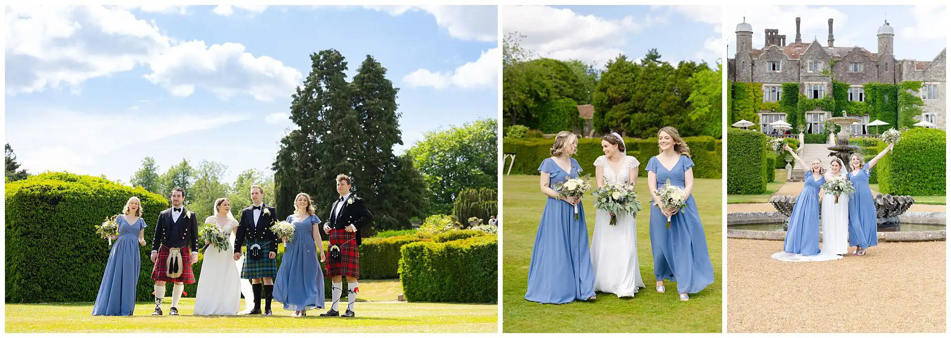 elegant garden wedding party bridal party wedding photos at eastwell manor hotel, wedding, louisa dettmer photography