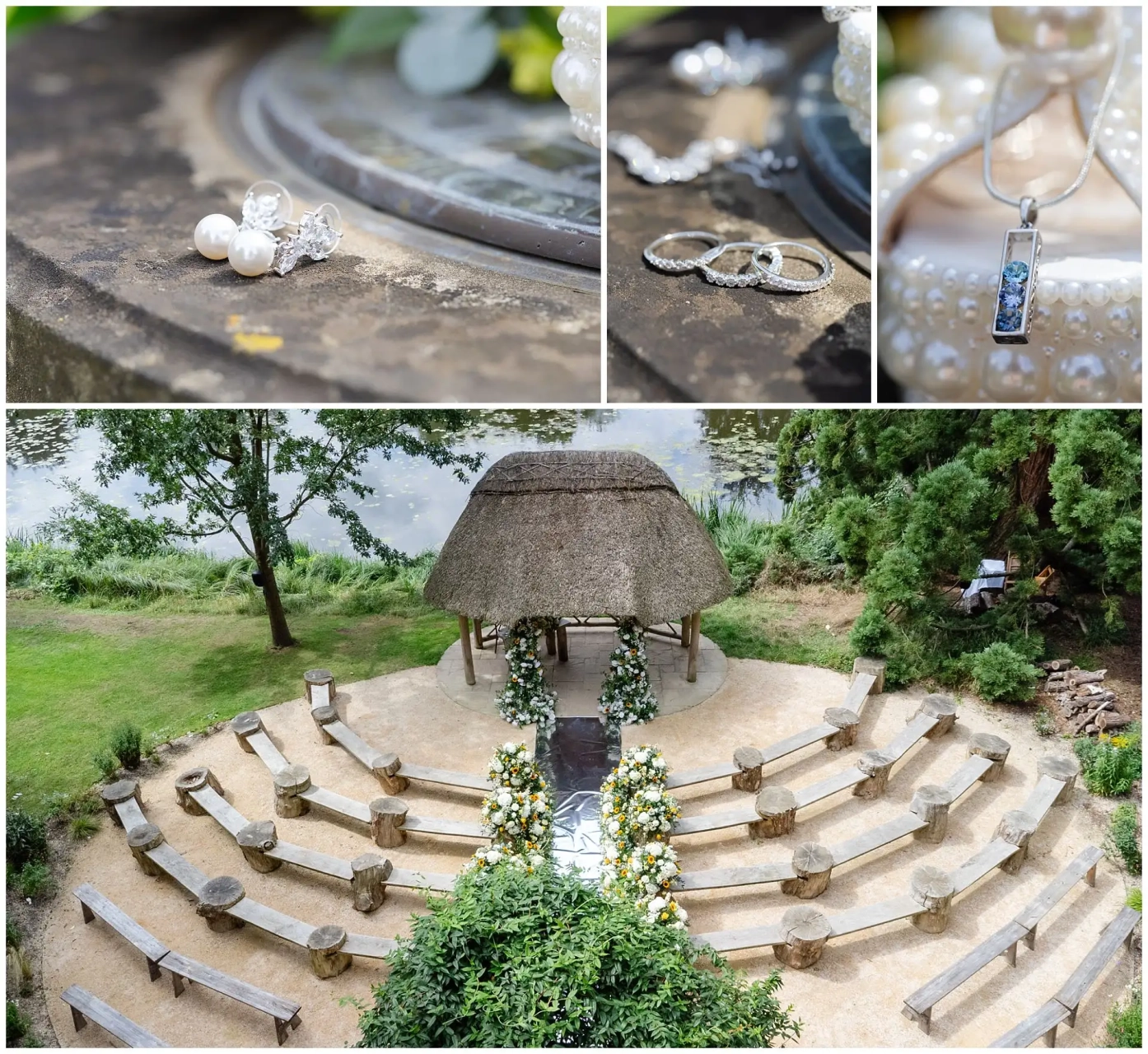 pearl jewelry and outdoor wedding the Orangery Maidstone by Louisa Dettmer Photography