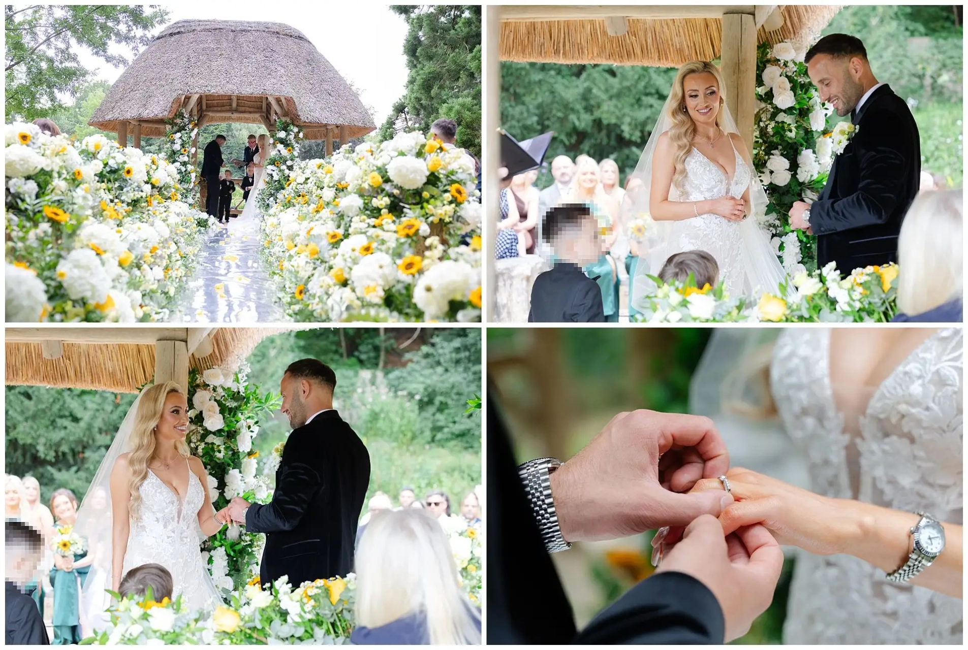 thatched gazebo wedding ceremony wedding ceremony at the Orangery Maidstone by Louisa Dettmer Photography