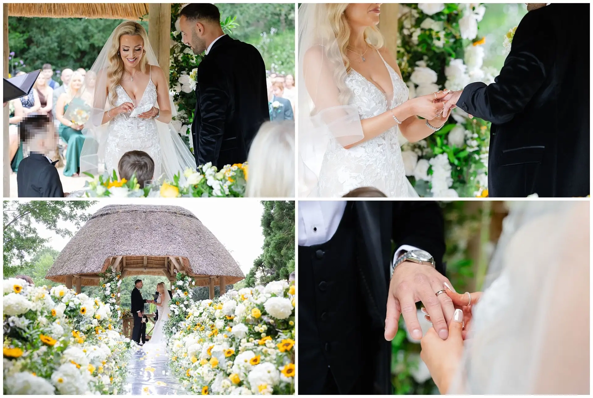 outdoor wedding ring exchange wedding ceremony at the Orangery Maidstone by Louisa Dettmer Photography