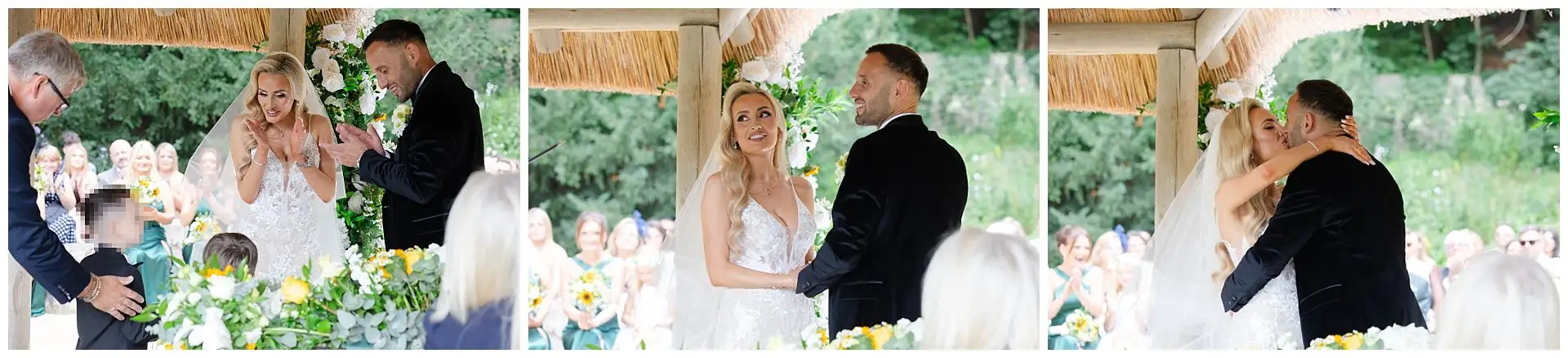 romantic outdoor wedding ceremony wedding ceremony at the Orangery Maidstone by Louisa Dettmer Photography
