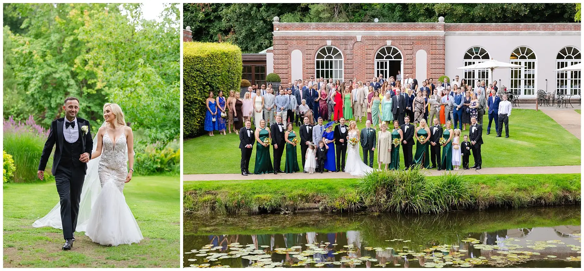 wedding couple and group portrait family photos at the Orangery Maidstone by Louisa Dettmer Photography