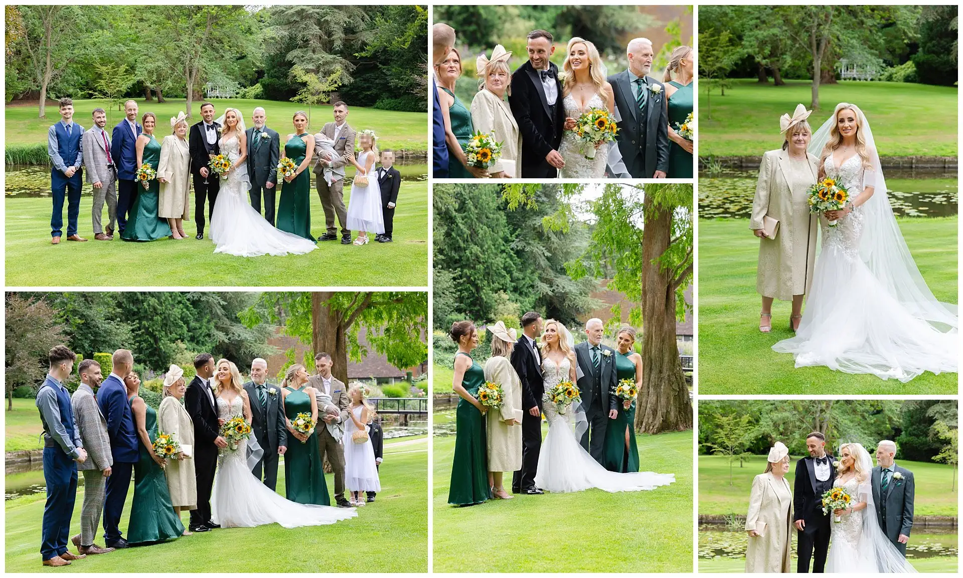 outdoor wedding party portraits family photos at the Orangery Maidstone by Louisa Dettmer Photography