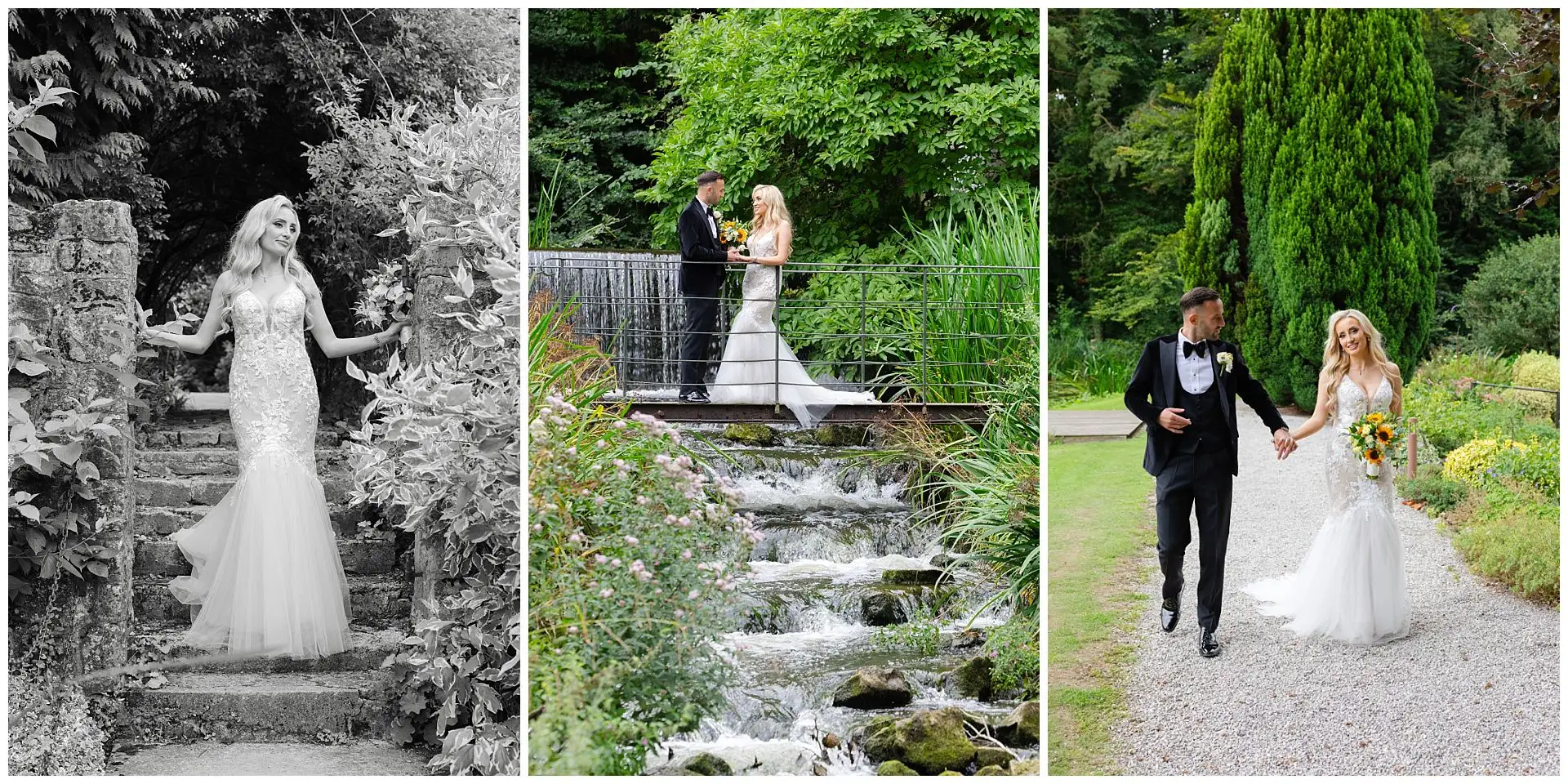 garden wedding portrait trio Couple wedding photos at the Orangery Maidstone by Louisa Dettmer Photography