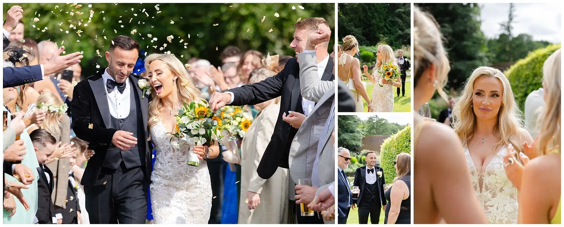 joyful wedding exit Wedding at the Orangery Maidstone by Louisa Dettmer Photography