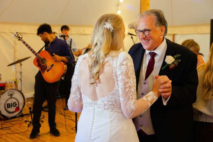 father-daughter wedding dance Wedding celebration with joyful dancing.
